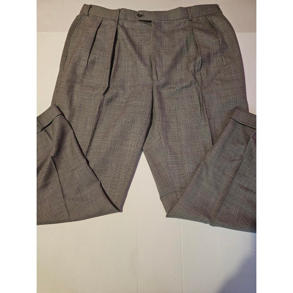 Vintage Tommy Hilfiger Golf Pants Mens 40x40 Wool Plaid Made USA Dress Trousers